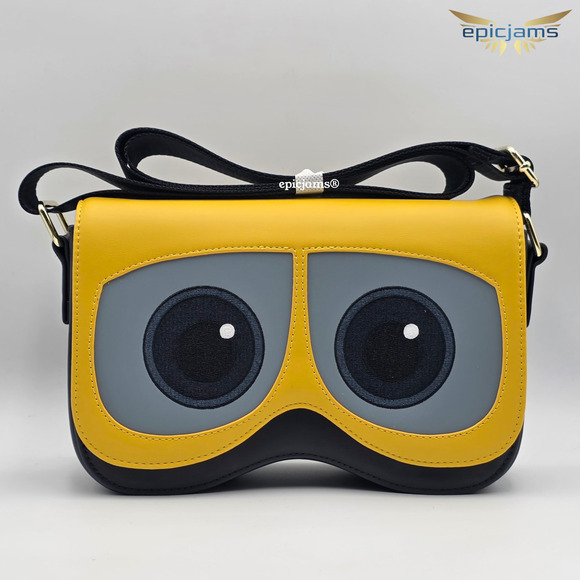 Loungefly Disney Pixar WALL-E Eyes Space Scene Crossbody Yellow Bag New - Picture 1 of 5